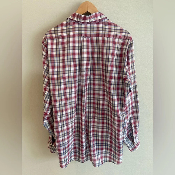 LEVI’S Plaid Button Up Men’s Shirt Tapered Fit XL Red Navy Yellow Vintage - Picture 2 of 12
